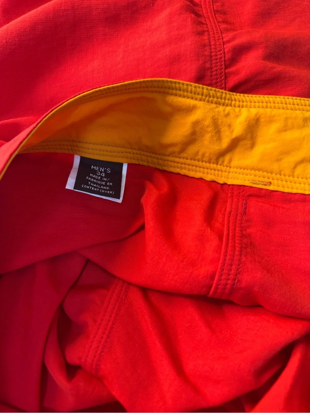 Patagonia Men’s Red Swim Board Shorts with Yellow Drawcord Size 34 Waist